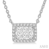 EMERALD SHAPE HALO LOVEBRIGHT ESSENTIAL DIAMOND NECKLACE