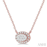 OVAL SHAPE EAST-WEST HALO LOVEBRIGHT ESSENTIAL DIAMOND NECKLACE