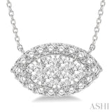 Marquise Shape East-West Halo Lovebright Essential Diamond Pendant