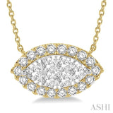 Marquise Shape East-West Halo Lovebright Essential Diamond Pendant