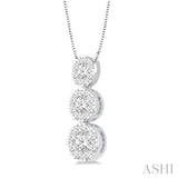 Round Shape Past Present & Future Lovebright Essential Diamond Pendant