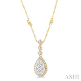 Pear Shape Halo Lovebright Diamond Necklace