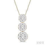Round Shape Past Present & Future Lovebright Essential Diamond Pendant