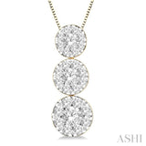 Round Shape Past Present & Future Lovebright Essential Diamond Pendant