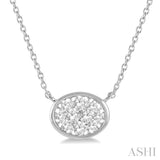Oval Shape East-West Lovebright Essential Diamond Pendant