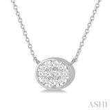Oval Shape East-West Lovebright Essential Diamond Pendant