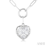 Heart Shape Lovebright Bezel Paperclip Necklace
