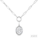 Oval Shape Lovebright Bezel Paperclip Necklace