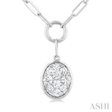 Oval Shape Lovebright Bezel Paperclip Necklace