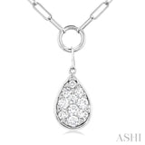 Pear Shape Lovebright Bezel Paperclip Necklace