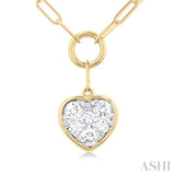 Heart Shape Lovebright Bezel Paperclip Necklace