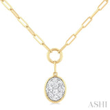 Oval Shape Lovebright Bezel Paperclip Necklace