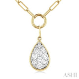 Pear Shape Lovebright Bezel Paperclip Necklace