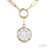 Round Shape Lovebright Bezel Paperclip Necklace