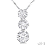 Round Shape Past Present & Future Lovebright Essential Diamond Pendant