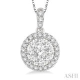 Round Shape Halo Lovebright Essential Diamond Pendant