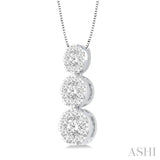 Round Shape Past Present & Future Lovebright Essential Diamond Pendant