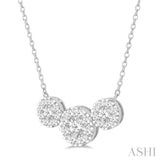 Round Shape Past Present & Future Lovebright Essential Diamond Necklace