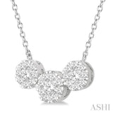 Round Shape Past Present & Future Lovebright Essential Diamond Necklace