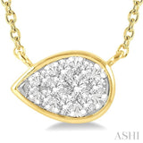 Pear Shape East-West Lovebright Essential Diamond Pendant