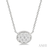 Oval Shape East-West Lovebright Essential Diamond Pendant
