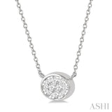 Oval Shape East-West Lovebright Essential Diamond Pendant
