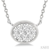 Oval Shape East-West Lovebright Essential Diamond Pendant