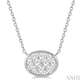 Oval Shape East-West Lovebright Essential Diamond Pendant