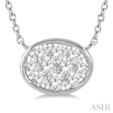 Oval Shape East-West Lovebright Essential Diamond Pendant