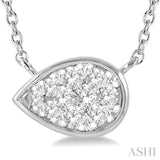Pear Shape East-West Lovebright Essential Diamond Pendant