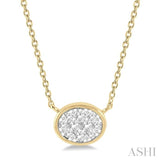 Oval Shape East-West Lovebright Essential Diamond Pendant