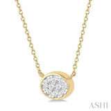 Oval Shape East-West Lovebright Essential Diamond Pendant