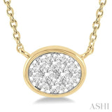 Oval Shape East-West Lovebright Essential Diamond Pendant
