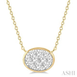 Oval Shape East-West Lovebright Essential Diamond Pendant