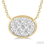 Oval Shape East-West Lovebright Essential Diamond Pendant
