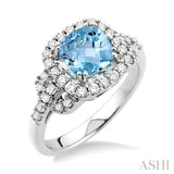 GEMSTONE & DIAMOND RING