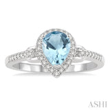 PEAR SHAPE GEMSTONE & DIAMOND RING