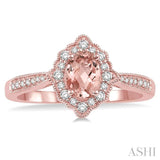 OVAL SHAPE GEMSTONE & DIAMOND RING