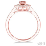 OVAL SHAPE GEMSTONE & DIAMOND RING