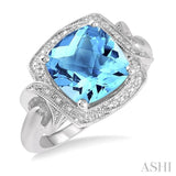 SILVER GEMSTONE & DIAMOND RING