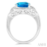 SILVER GEMSTONE & DIAMOND RING