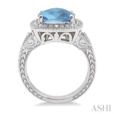 SILVER GEMSTONE & DIAMOND RING