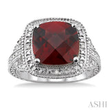 SILVER GEMSTONE & DIAMOND RING