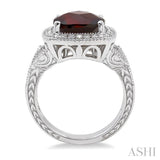 SILVER GEMSTONE & DIAMOND RING