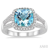 GEMSTONE & DIAMOND RING