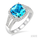 GEMSTONE & DIAMOND RING