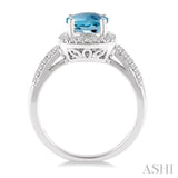 GEMSTONE & DIAMOND RING