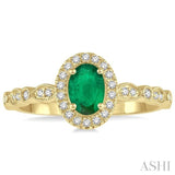 OVAL SHAPE GEMSTONE & DIAMOND RING