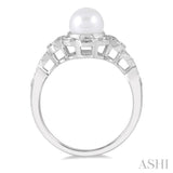 SILVER GEMSTONE & DIAMOND RING