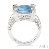 SILVER GEMSTONE & DIAMOND RING